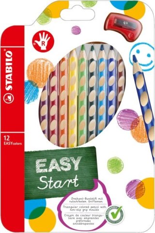 KREDKI STABILO EASYCOLORS, DLA PRAWOR., ETUI 12 SZT.