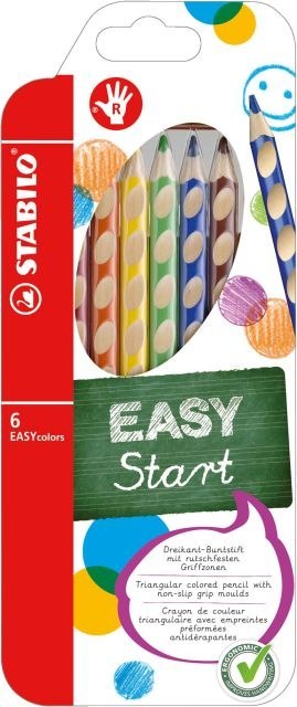 KREDKI STABILO EASYCOLORS, DLA PRAWOR.., ETUI 6 SZT.