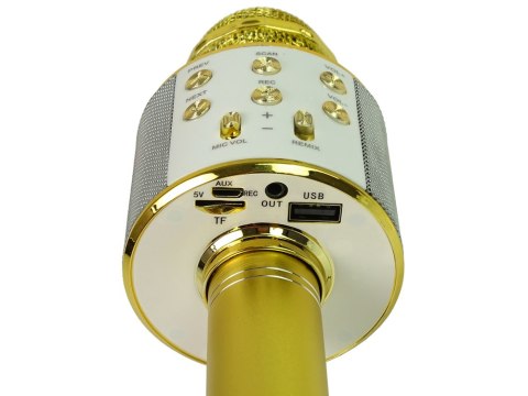 Mikrofon Bezprzewodowy USB Głośnik Nagrywanie Karaoke Model WS-858 Złoty