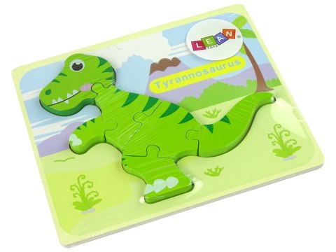 Drewniane Puzzle Dinozaur Isanosaurus Tyranosaurus Zielony