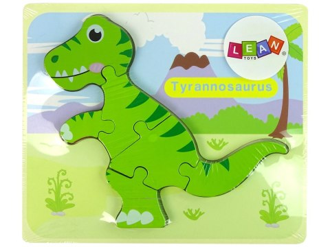 Drewniane Puzzle Dinozaur Isanosaurus Tyranosaurus Zielony