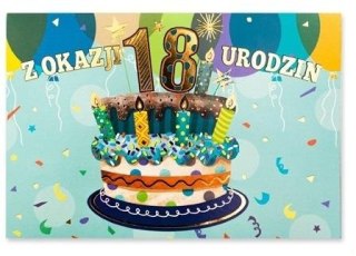 Karnet B6 Urodziny 18