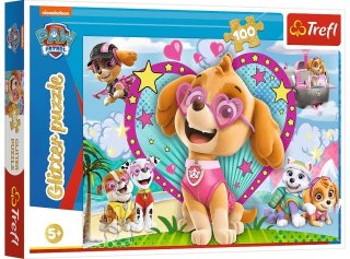 Puzzle 100 TREFL Glitter - W blasku Skye / Viacom PAW Patrol, Psi patrol