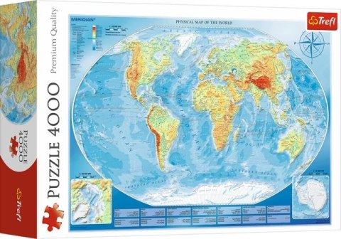 Puzzle 4000 TREFL Wielka mapa fizyczna świata