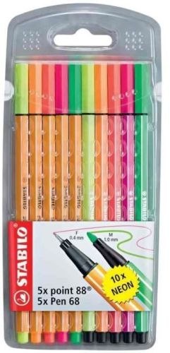 STABILO point 88/Pen 68 etui 10 szt. neon 8868/10-1