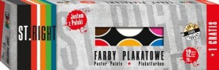 Farby plakatowe ST.MAJEWSKI St.Right 12 kolorów+1 GRATIS 20ml