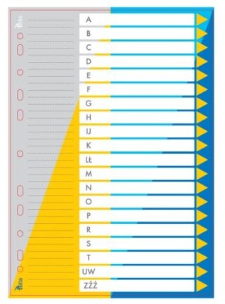 Przekładki PP TETIS A4 alfabetyczne A-Z