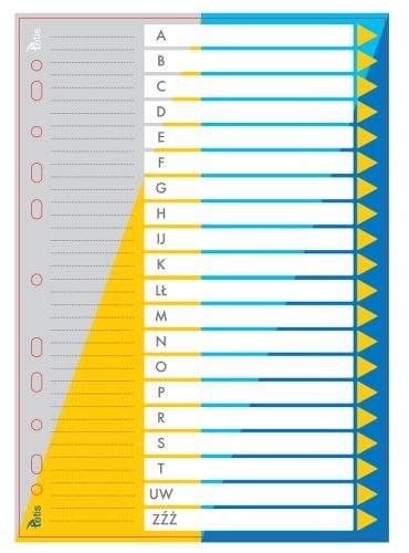 Przekładki PP TETIS A4 alfabetyczne A-Z