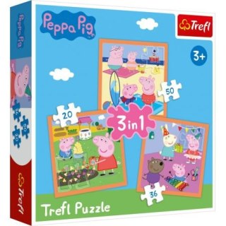 Puzzle "3w1" TREFL Pomysłowa Świnka Peppa