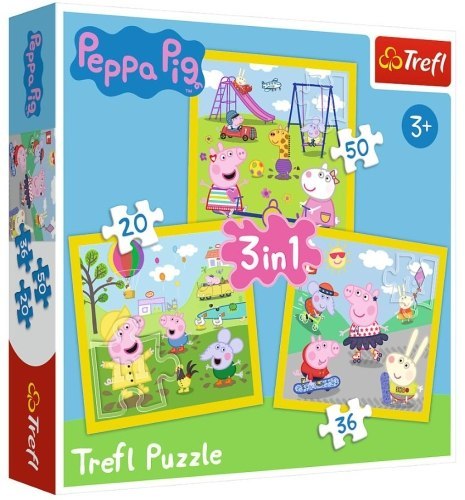 Puzzle "3w1" TREFL Świnka Peppa - Wesoły dzień Peppy