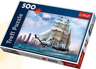 Puzzle 500 TREFL Żaglowiec na tle Chicago