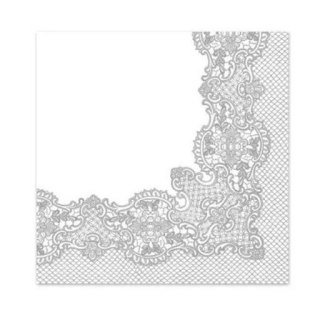 Serwetki Royal Lace srebrne 33x33cm 20szt