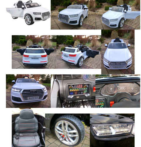 AUTO BATTERY AUDI Q7 2x45W LICENSE + SOFT WHEELS EVA + SMART REMOTE CONTROL 2.4 Ghz + leather CHAIR LEAN