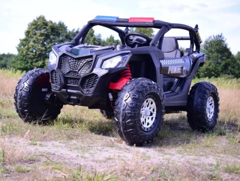 MEGA BUGGY UTV POLICJA TURBO R FOX DLA 2 DZIECI 4X200 W, 24V, SUPER MOC, WSPOMAGANIE/XB2118