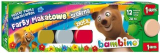 Farby plakatowe 20ml 12 kolorów BAMBINO