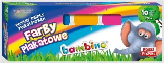 Farby plakatowe 10 kolorów 20ml BAMBINO