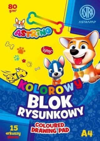 Blok kolorowy barwiony A4/15K 80g Astrino (10szt)