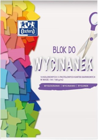 Blok do wycinanek A4/15K kolorowy (20szt) OXFORD