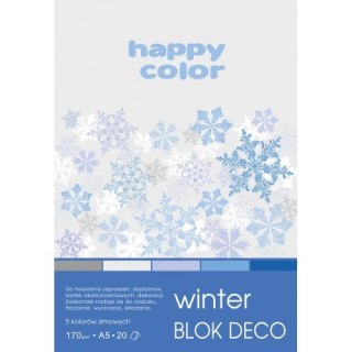 Blok Deco A4 20k. HAPPY COLOR Cristal 170g 5 kol. tonacja zimowa