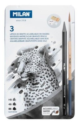Ołówek bezdrzewny 3 rodzaje + pędzelek + gumki