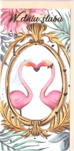 Karnet B6 Ślub - Flamingi DL