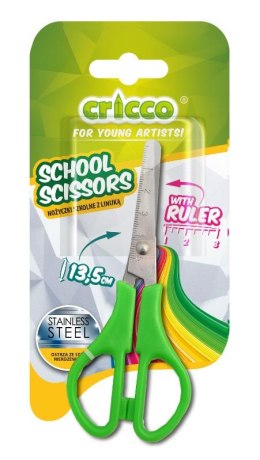 Nożyczki szkolne z linijką 13,5cm CRICCO