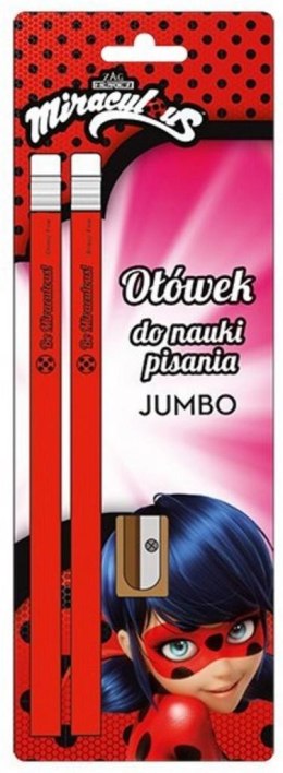 Ołówek Jumbo do nauki pisania + temperówka 2szt