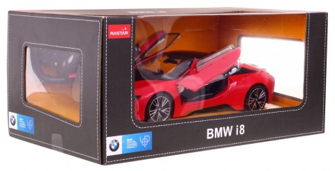 BMW i8 czerwone RASTAR model 1:14 Zdalnie sterowane auto + pilot 2,4 GHz