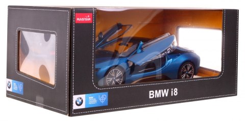 BMW i8 niebieskie RASTAR model 1:14 Zdalnie sterowane auto + pilot 2,4 GHz