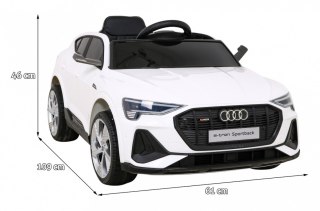 Audi E-Tron Sportback dla dzieci Biały + Pilot + Napęd 4x4 + Wolny Start + Radio MP3 + LED