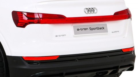 Audi E-Tron Sportback dla dzieci Biały + Pilot + Napęd 4x4 + Wolny Start + Radio MP3 + LED