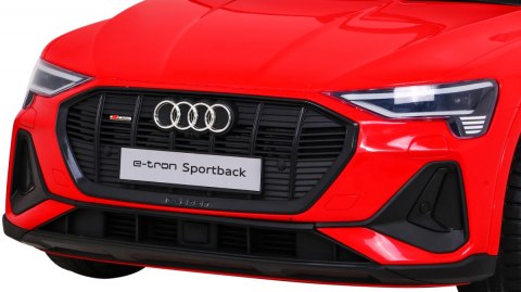 Audi E-Tron Sportback dla dzieci Czerwony + Pilot + Napęd 4x4 + Wolny Start + Radio MP3 + LED