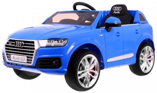 AUTO NA AKUMULATOR AUDI Q7 2.4G NA LICENCJI 2x45W + MIĘKKIE KOŁA EVA + INTELIGENTNY PILOT 2.4 Ghz + SKÓRA FOTEL Toyz Audi Q7