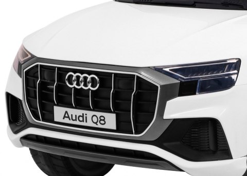 Audi Q8 Lift na akumulator dla dzieci Biały + Pilot + EVA + Wolny Start + MP3 USB + LED