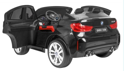 BMW X6M XXL dla 2 dzieci Lakier Czarny + Pilot + Ekoskóra + Pasy + Wolny Start + MP3 + LED