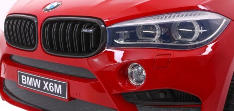 BMW X6M XXL dla 2 dzieci Lakier Czerwony + Pilot + Ekoskóra + Pasy + Wolny Start + MP3 + LED