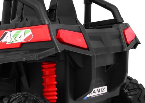 Terenowe Grand Buggy Lift dla dzieci Czerwony + Napęd 4x4 + Pilot + Bagażnik + Radio MP3 + LED