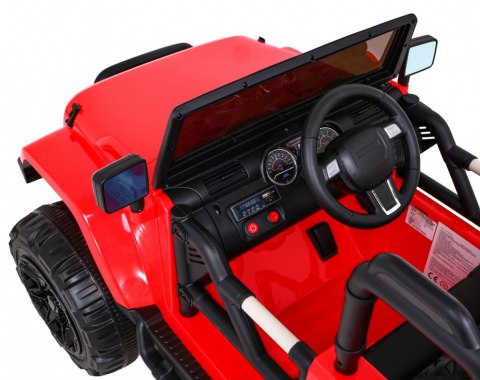 Auto na akumulator All Terrain dla dzieci Czerwony Terenówka typu jeep + Pilot + Światła Dźwięki