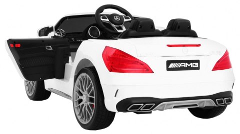 Mercedes AMG SL65 dla dzieci Biały + Pilot + Bagażnik + Regulacja siedzenia + MP3 LED + Wolny Start