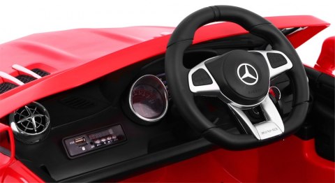 Mercedes AMG SL65 dla dzieci Czerwony + Pilot + Bagażnik + Regulacja siedzenia + MP3 LED + Wolny Start