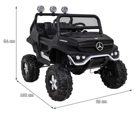 Mercedes Benz Unimog dla dzieci Czarny + Napęd 4x4 + Pilot + Bagażnik + Wolny Start + MP3 LED