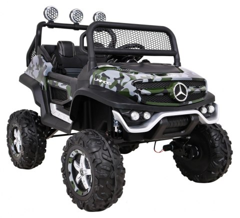 Mercedes Benz Unimog dla dzieci Lakier Moro + Napęd 4x4 + Pilot + Bagażnik + Wolny Start + MP3 LED