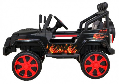 Autko terenowe Raptor Drifter Płomienie + Pilot + Napęd 4x4 + Schowek + Wolny Start + MP3 LED