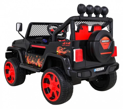 Autko terenowe Raptor Drifter Płomienie + Pilot + Napęd 4x4 + Schowek + Wolny Start + MP3 LED