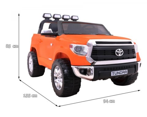 Toyota Tundra XXL dla dzieci Pomarańczowy + Pilot + Bagażnik + LED + Audio + EVA + Wolny Start