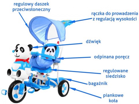 Rowerek 3 Kołowy PANDA A23-2 Niebieski