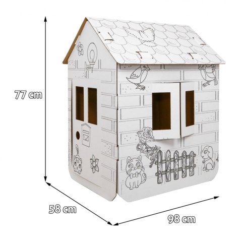 Domek XXL z końmi kolorowanka 3D dla dzieci