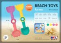 Zestaw zabawek do piasku dla dzieci 3+ Kolorowe łopatki grabki cedzak 4w1