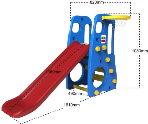 Zjeżdżalnia Huśtawka Koszykówka 3w1 Niebieski