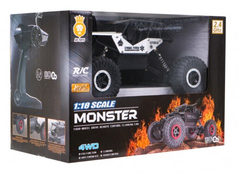 Crawler Monster dla dzieci 6+ Zdalnie sterowany Srebrny model 1:18 Ekstremalna jazda